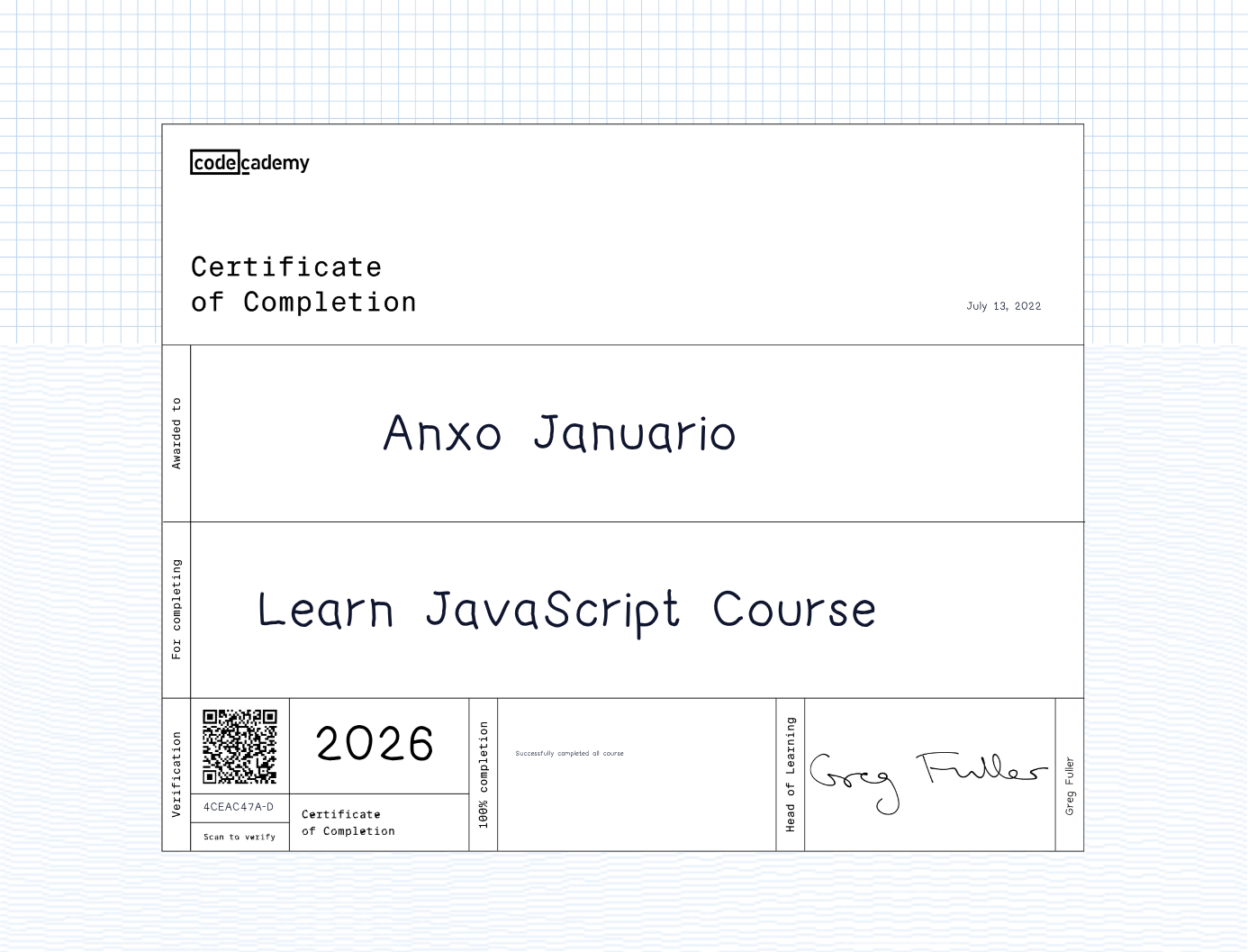 Learn JavaScript badge