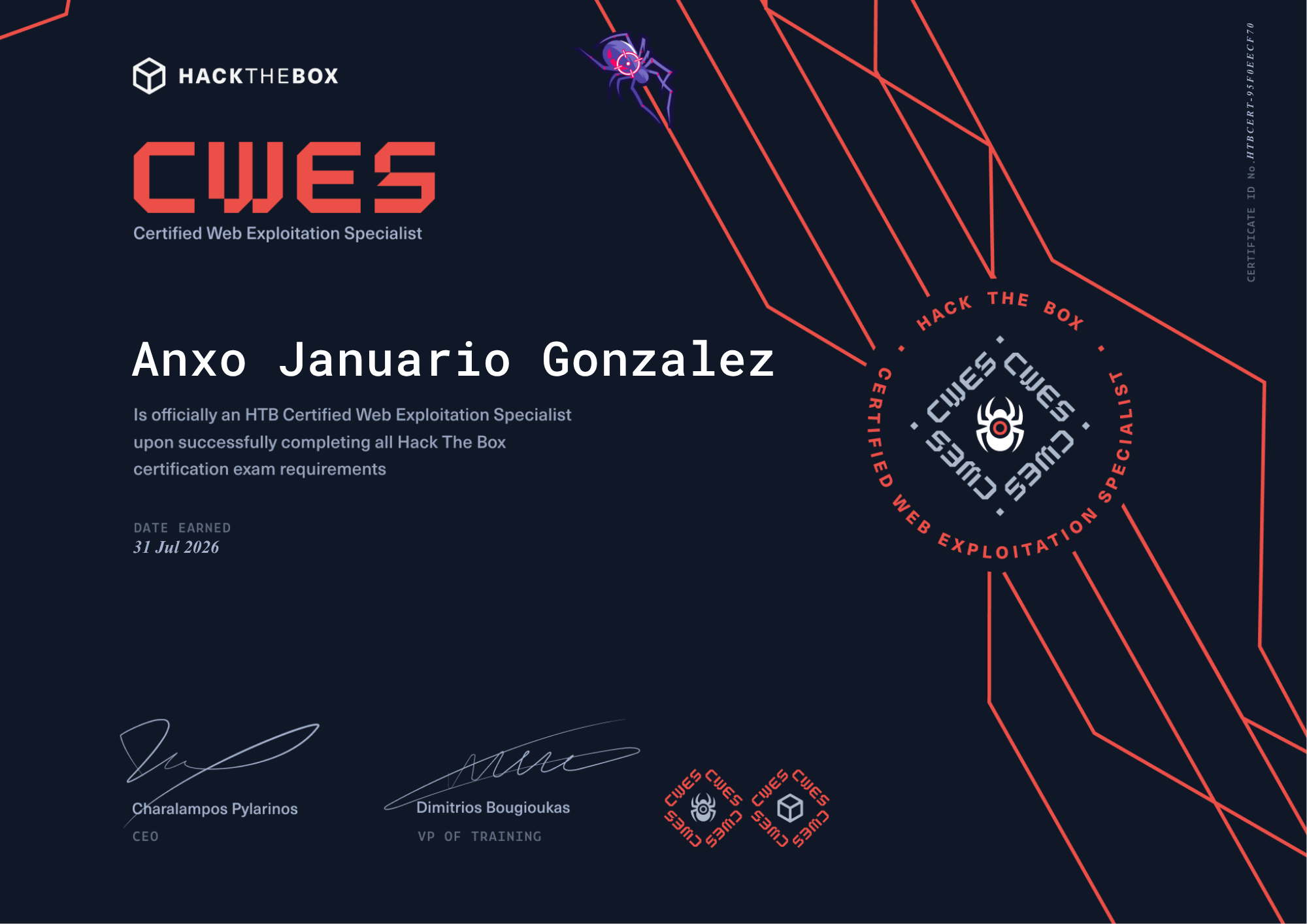 HTB Certified Web Exploitation Specialist (CWES) badge