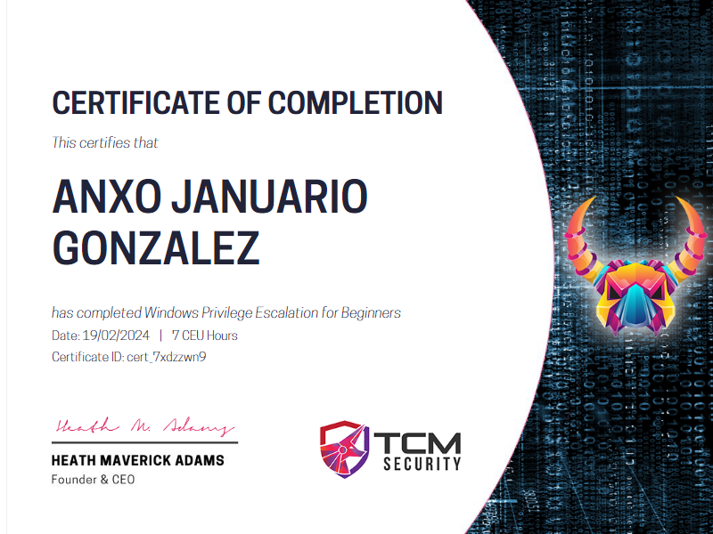 TCM Windows Privilege Escalation badge
